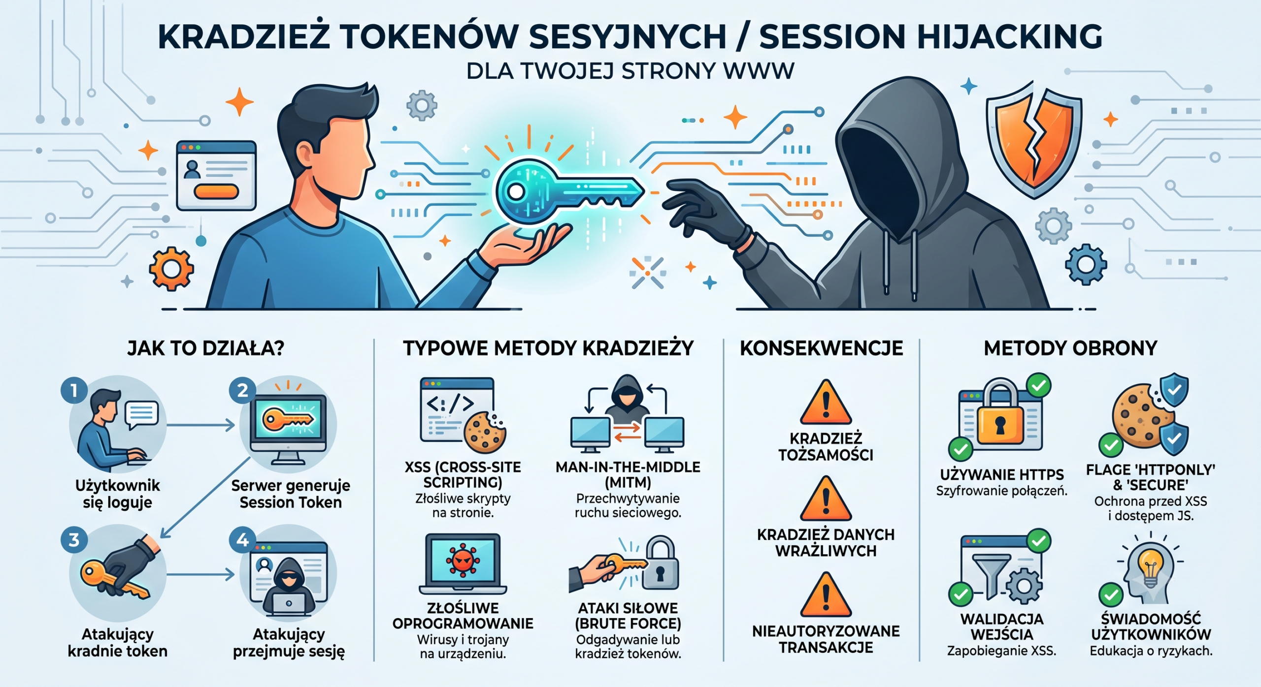 Kradzież tokenów sesyjnych (Session Hijacking / Token Theft)