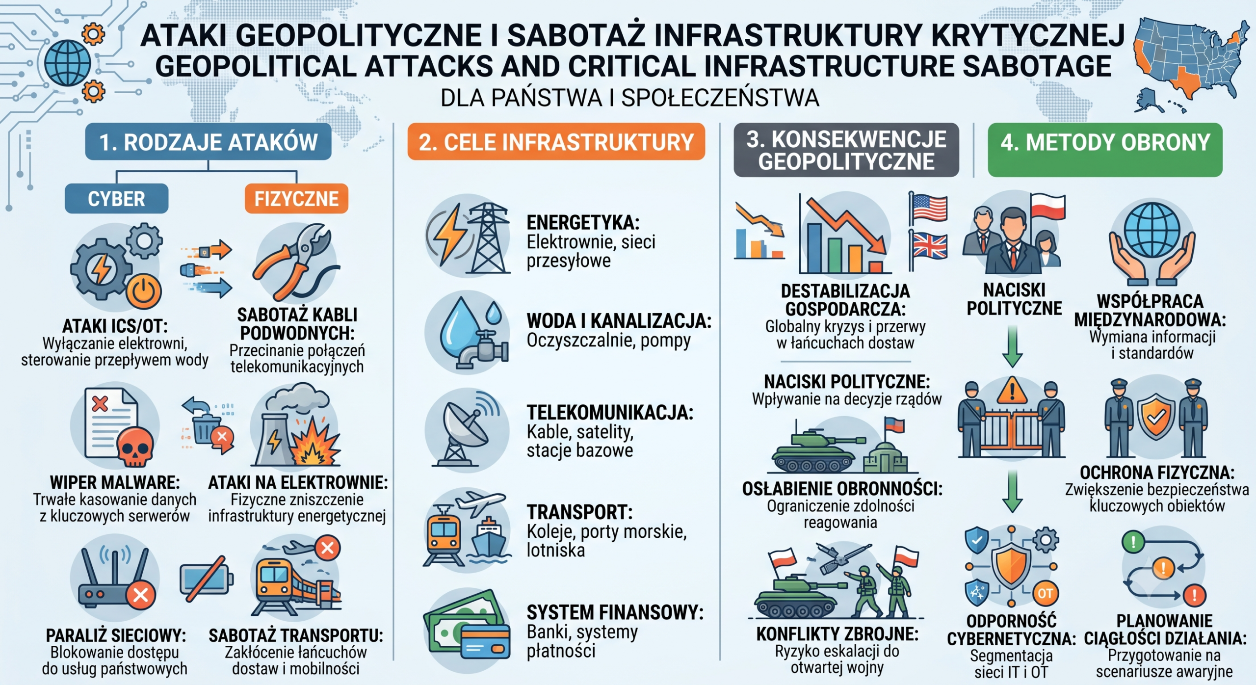 Ataki geopolityczne i sabotaż infrastruktury krytycznej
